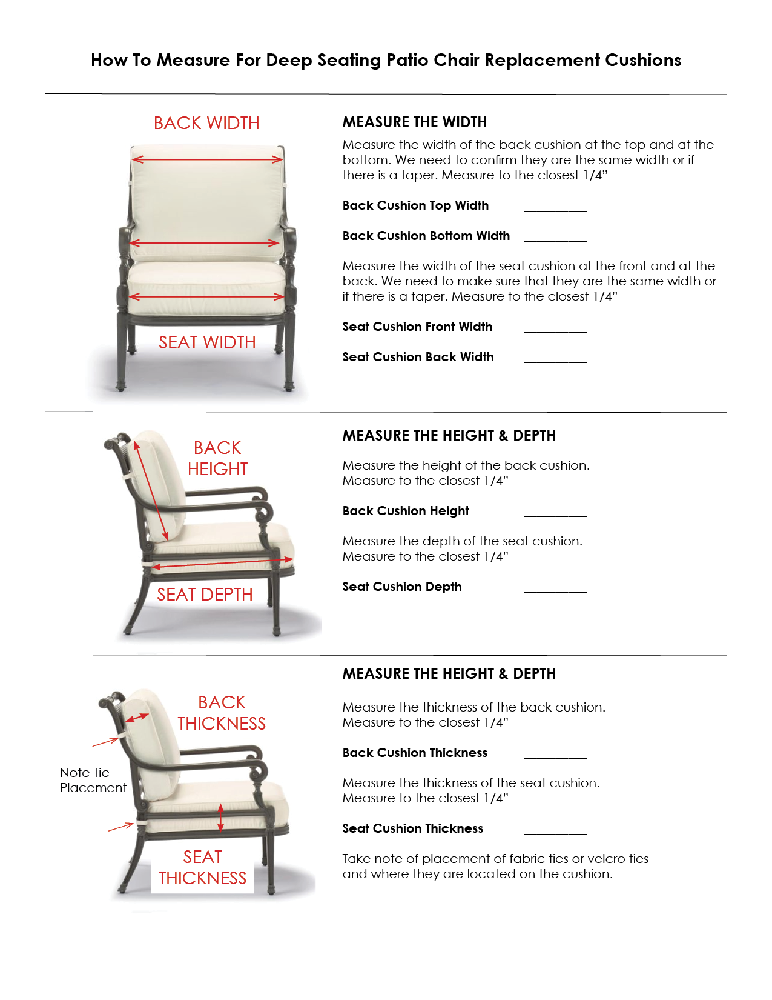 How to measure your patio chair for new replacement cushions